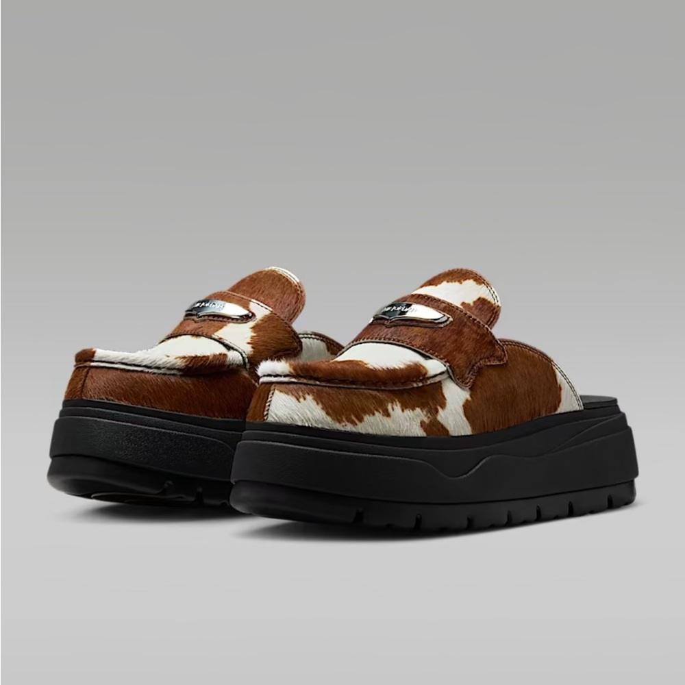 Air Jordan Cow Print Slip-On mules